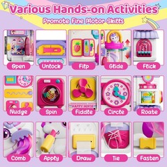 Nicella Busy Board Montessori Toy for 1 Year Old Girls – 56-in-1 Early Learning