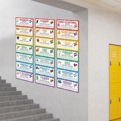21 PCS Spanish Language Country Posters Flags Classroom Decorations Latin Ame…