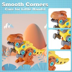 4-Piece Dinosaur Take Apart Toys with Electric Drill for Creative Building Fun
