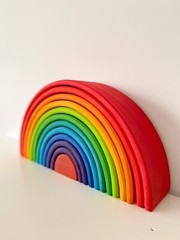 Wooden Rainbow Stacker, Educational Toy for kids and toddlers, preschool