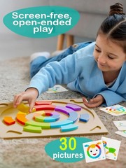 Montessori Wooden Puzzle Problem Solver Play Kit for Toddlers Pattern Blocks 3+