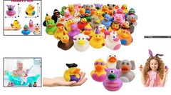 Assorted Vinyl Rubber Duckies – Perfect Party Favors and Bath Toys, 10-Pack