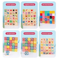26pcs Wooden ABC Letters Building Blocks Learning Education Toys Kids gift