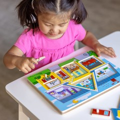 Multicolor Wooden Sound Peg Puzzle 8 Pieces Interactive Learning Toy