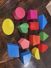Wooden Cube Activity Shape Sorter – 13 Block Classic Developmental Toy