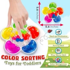 Montessori Five Color Sorting Sensory Toy for Kids Colorful Balls for Fine Motor