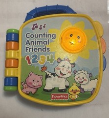 Fisher Price Counting Animal Friends Musical Book w/ Sound & Lights EC Works F/S