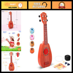 17” Wooden Toddler Guitar Ukulele Toy for Kids 3-5 Years – Perfect Gift for Boys