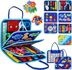 Montessori Busy Board for Toddlers – Sensory Busy Book with Buckles, Zippers, Le