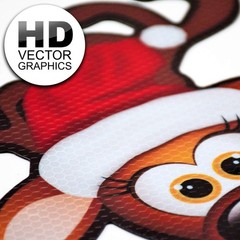 Jumbo Reflective Magnetic Santa’s Helper Reindeer Face Car Decorations Kit – …