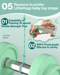 Littlehugs Toy Straps for Baby, Adjustable Toy Holder for Stroller Accessories,