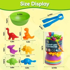 Counting Dinosaur Toys Matching Games with Sorting Bowls Sorting Toy for Todd…