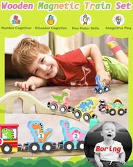11 Pcs Magnetic Dinosaur Train Set Montessori Toys for 1 2 3 Years Old Toddlers