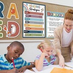 Colarr 13 Pcs Boho Reading Posters for Classroom Decorations Reading Strategi…