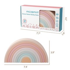 Colorful Rainbow Stacking Toy – Silicone Nesting Blocks for Toddlers, Montessori