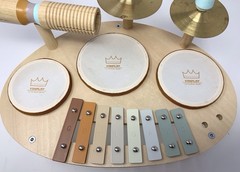 Drum Set 9 in 1 Musical Instruments for for Toddlers Wooden Montessori Toy