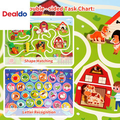 Montessori Wooden Farm Sensory Toys for 2-5 Year Old Boys & Girls, Preschool Edu