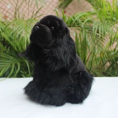 Black Cocker Spaniel Dog Simulated Animal Soft Stuffed Plush Toy Birthday Gift