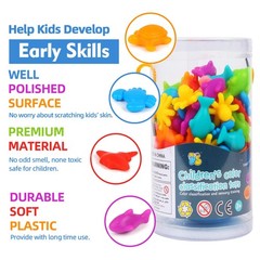 Counting Ocean Animal Toys, Color Sorting Set Ocean Animal Matching Game with…