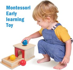 Wooden Toy for 6-12 Month Baby 3 Balls,Sorting and Stacking Colorful Learning Ed