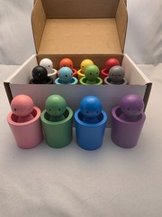 12PCS Color Sorting Cups Wood Color Sorting Sensory Toy