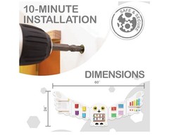 Montessori 5-Panel Wooden Wall Activity Board: Chimes, Bead Maze, Mirrors