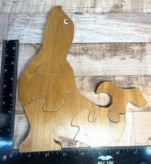 Wooden Seal Animal Puzzle Handmade Educational Toy For Kids Or Decor Display