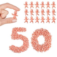 50PCS Mini Plastic Babies 1 Inch – Tiny Baby Shower Favors, King Cake Babi