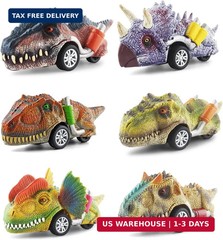 DINOBROS Dinosaur Toys for Kids 3-5, Pull Back Dinosaur Cars for 3 4 5 6 7 Year