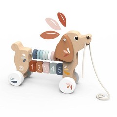 Natural Wood Puppy Dog Pull Toy, Classic Fun for Young Children and Toddlers