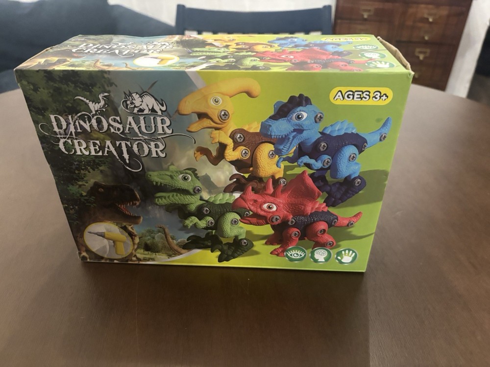 Dinosaur Creator Toys for 3-7 Year Old Boys Assemble Take Apart with Drill Build