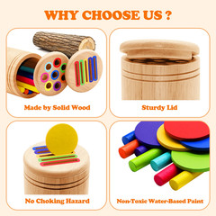 Montessori Wooden Color Sorting Shape Matching Toy US