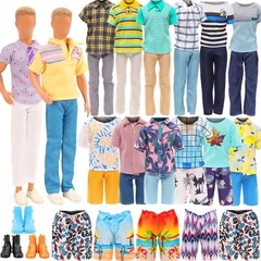 12 Items Doll Clothes for Boy Shoes Casual Wear Dolls Pants