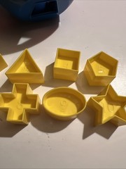 Tupperware Shape O Ball Sorter Toy Complete Number 10 Shapes Blue Yellow GUC