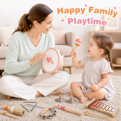 Montessori Musical Instruments Toys for 2 3 Year Old Girls Gifts | 8 in 1 Wooden