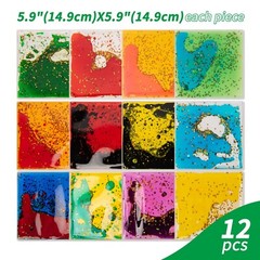 Art3d 12-Pack Square Colorful Liquid Play Mats for Children’s Rooms