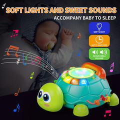 Baby Toys 6 to 12 Months, Tummy Time Toy for 12-18 Months, Musical Turtle Crawli