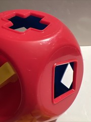 Tupperware Shape O Ball Sorter Toy Complete Number 10 Shapes Blue Yellow GUC