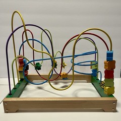 Large Bead Rollercoaster Toy Early Childhood Developmental Multicolor 14”
