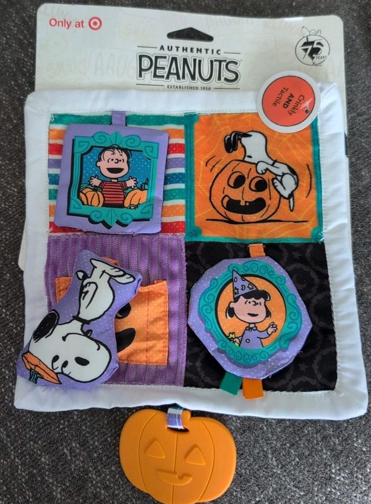 Peanuts Halloween Deluxe Crinkle Square with Teether Stroller Toy