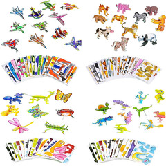 100PCS 3D Cartoon Puzzles – Insects, Dinosaurs, Animals, Vehicles for Kids