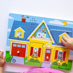 Multicolor Wooden Sound Peg Puzzle 8 Pieces Interactive Learning Toy