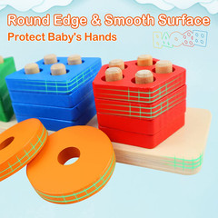 Montessori Toys for 1 to 3-Year-Old Boys Girls Toddlers, Wooden Sorting & Stacki