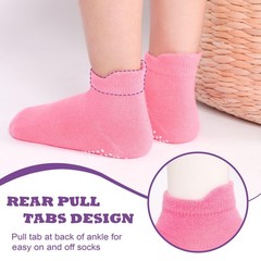 Toddler Girls Socks, 12 Pairs Non Slip Skid Kids Boys Girls Grips Cotton Todd…