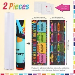 Fulmoon 2 Pcs Educational Math Posters Math Classroom Decorations Bulletin Bo…