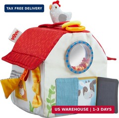 HABA Sensory Play Cube Farmyard – Infant Toys for Tummy Time and Best Toys for B