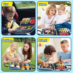 Interactive Toddler Busy Board Book – Fine Motor Skills & Cognitive Development