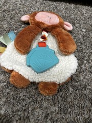 Itzy Ritzy Wyatt Highland Cow Lovey Crinkle Teether Baby Security Plush Toy