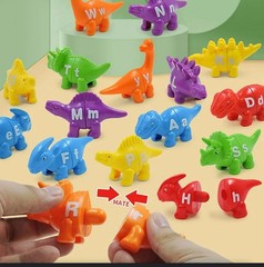 26PCS Dinosaur Alphabet Learning Toys -Uppercase & Lowercase, Preschool Activity