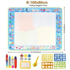100x80CM Magic Water Drawing Mat with Reusable Magic Pens Doodle Montessori Pain